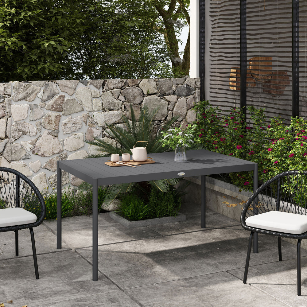 Table de jardin avec structure en aluminium, gris foncé
