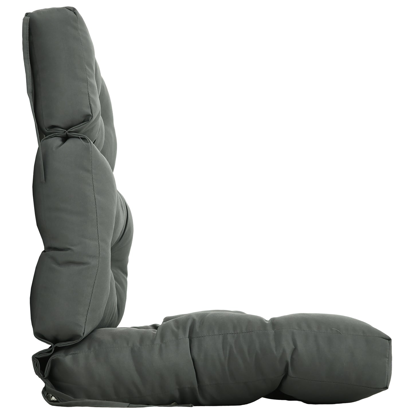 Coussin de remplacement pour chaise de patio d'extérieur, coussin touffeté avec rembourrage épais et attaches en corde, gris foncé