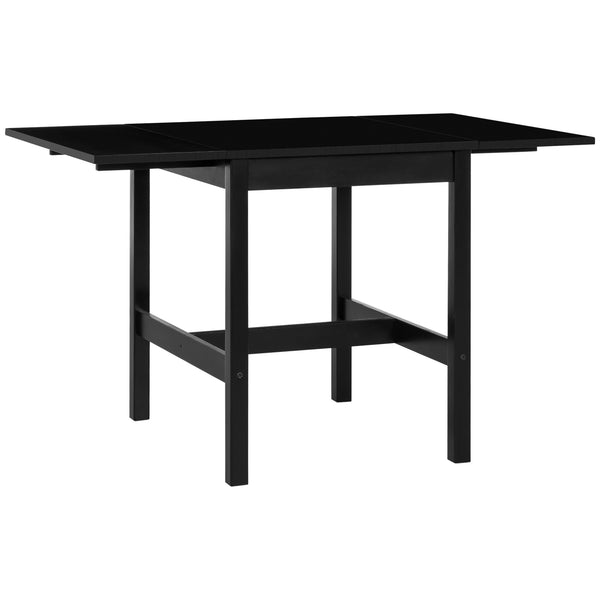 Table de cuisine abattants de style campagnard pour petits espaces, pliante, noire