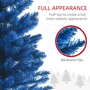 Sapin de Noël artificiel bleu foncé de 6 pieds