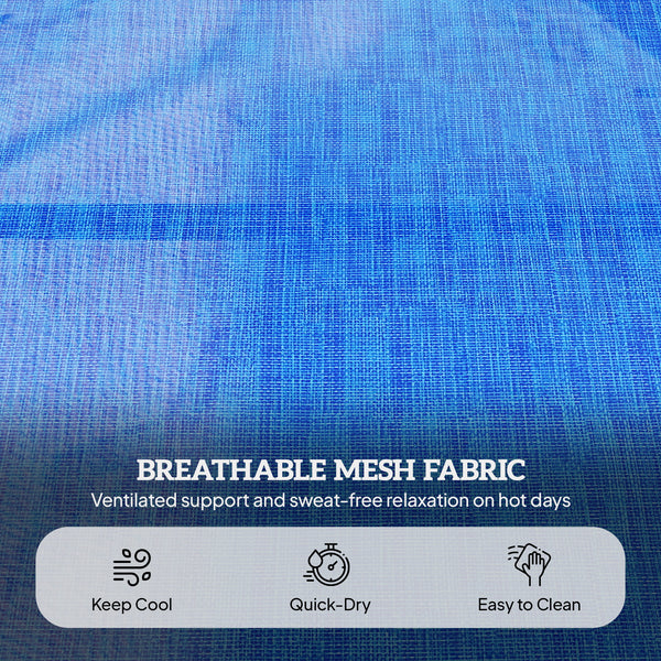 Folding Lounge Chair w/ Reclining Back, Dark Blue