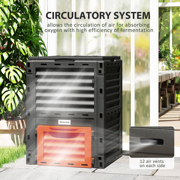 Composteur d'extérieur de 80 gallons (303 litres), orange