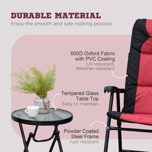 3-piece folding bistro set with rocking chairs