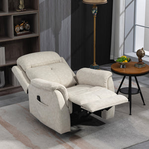 Fauteuil inclinable manuel avec massage par vibrations, beige