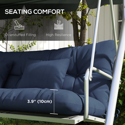 Lot de 4 coussins de dossier et d'assise de rechange avec attaches, bleu marine