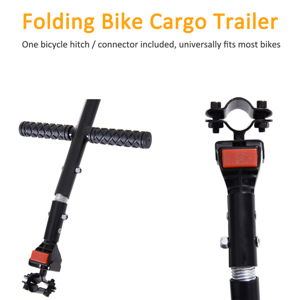 Folding trailer with hitch, black