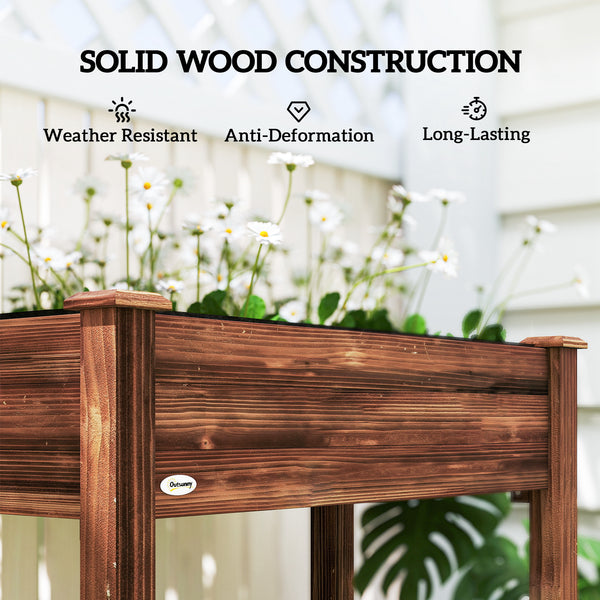 Jardinière surélevée en bois avec pieds