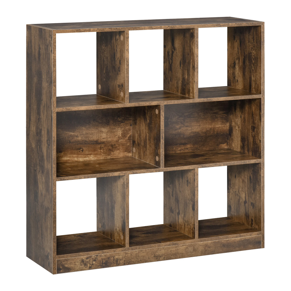 Étagère de rangement à 3 niveaux, bibliothèque, présentoir, organiseur, marron rustique