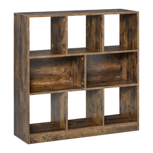 Étagère de rangement à 3 niveaux, bibliothèque, présentoir, organiseur, marron rustique