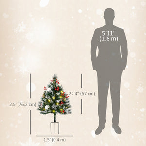 Lot de 2 sapins de Noël artificiel pré-éclairé HOMCOM de 2 pieds avec LED blanc chaud