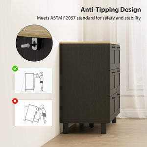 47" Wide Chest of Drawers, Modern Dresser with 6 Drawers and Wood Legs for Bedroom, Living Room, Entryway, Black