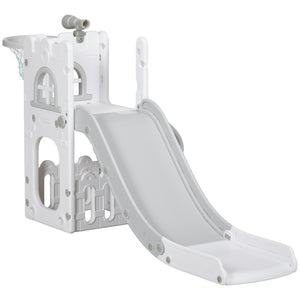 Toboggan 4 en 1 pour tout-petits avec panier de basket, gris