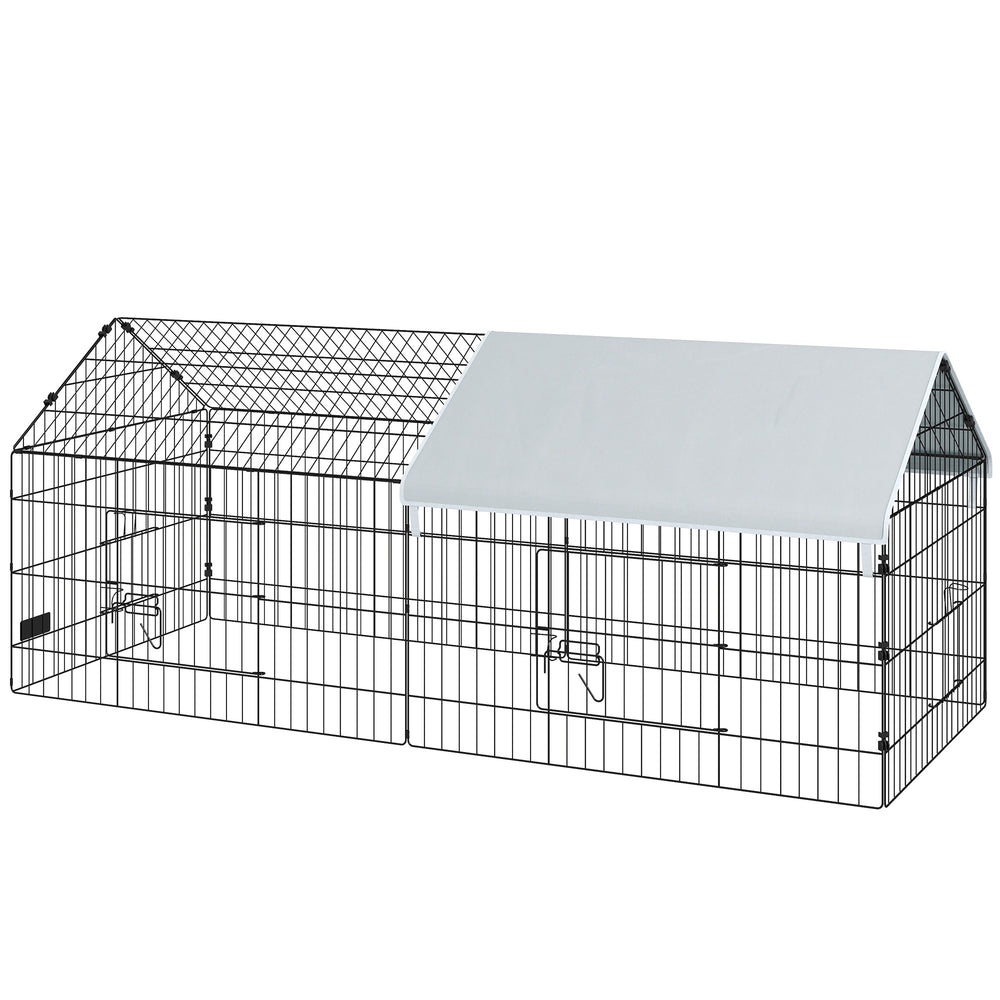 Chicken coop with roof, silver