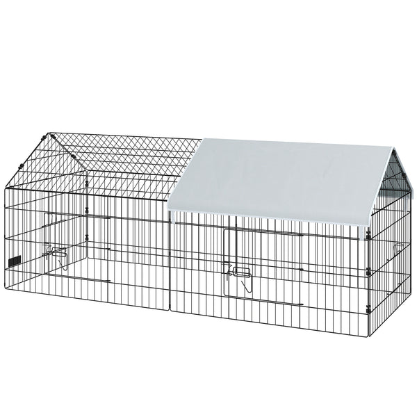 Chicken coop with roof, silver