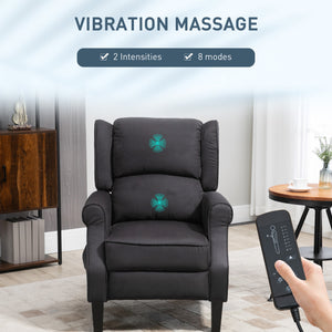 Fauteuil massant inclinable à dossier relevable, noir