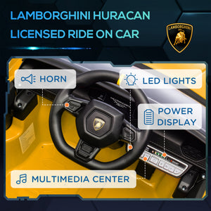 Licensed Lamborghini Huracan 12V with remote control, yellow