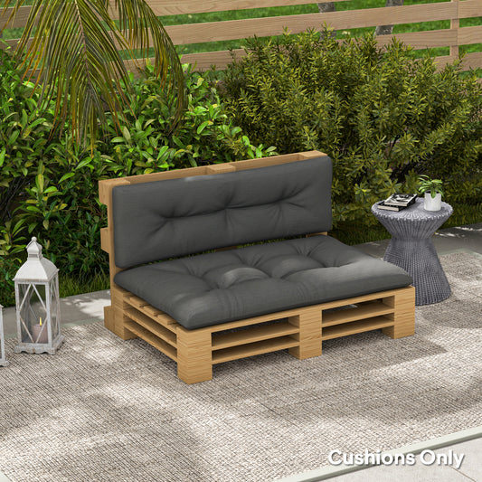 Ensemble de coussins 2 pièces pour palettes, gris anthracite