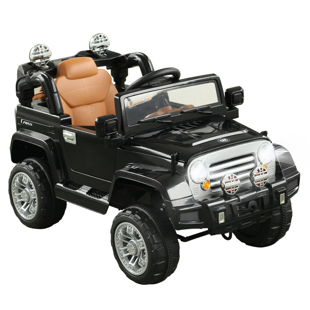 Voiture électrique 12 V pour enfants, modèle Jeep Power Wheels avec télécommande, noir