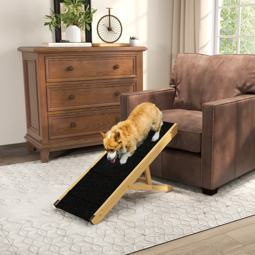 Foldable dog ramp with 4 adjustable height levels