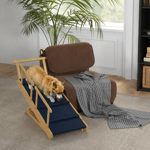 Escalier réglable et pliable avec tapis antidérapant