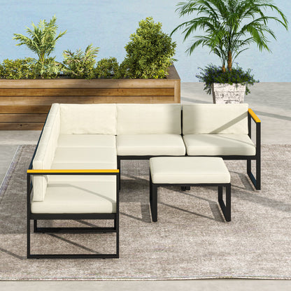 Coussins de remplacement pour meubles en rotin, 14 pièces, 7 places et 7 dossiers, couleur crème
