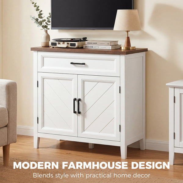 Modern Farmhouse Buffet Cabinet with Adjustable Shelf, Storage & 2 Doors