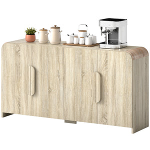 Buffet de rangement moderneavec portes à fermeture douce et étagères réglables, en bois naturel