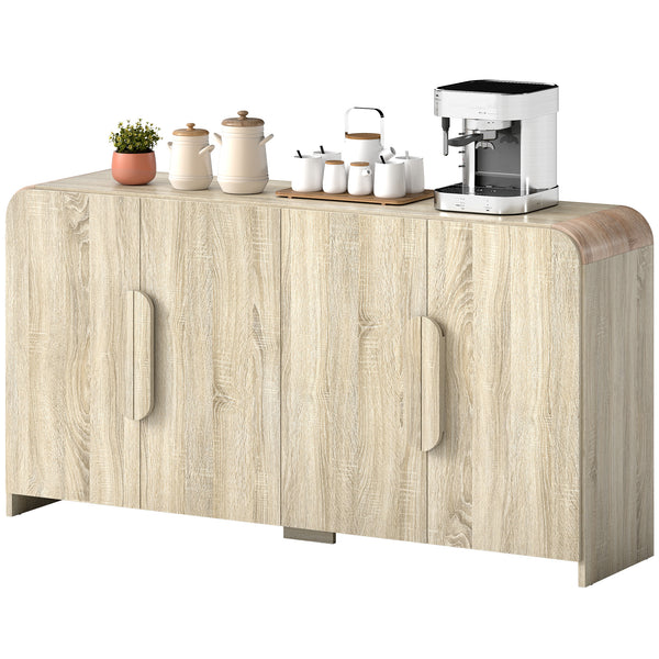 Buffet de rangement moderneavec portes à fermeture douce et étagères réglables, en bois naturel