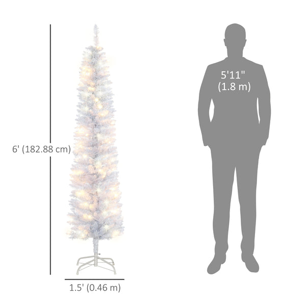 Sapin de Noël artificiel pré-éclairé de 6 pieds de haut avec 100 LED