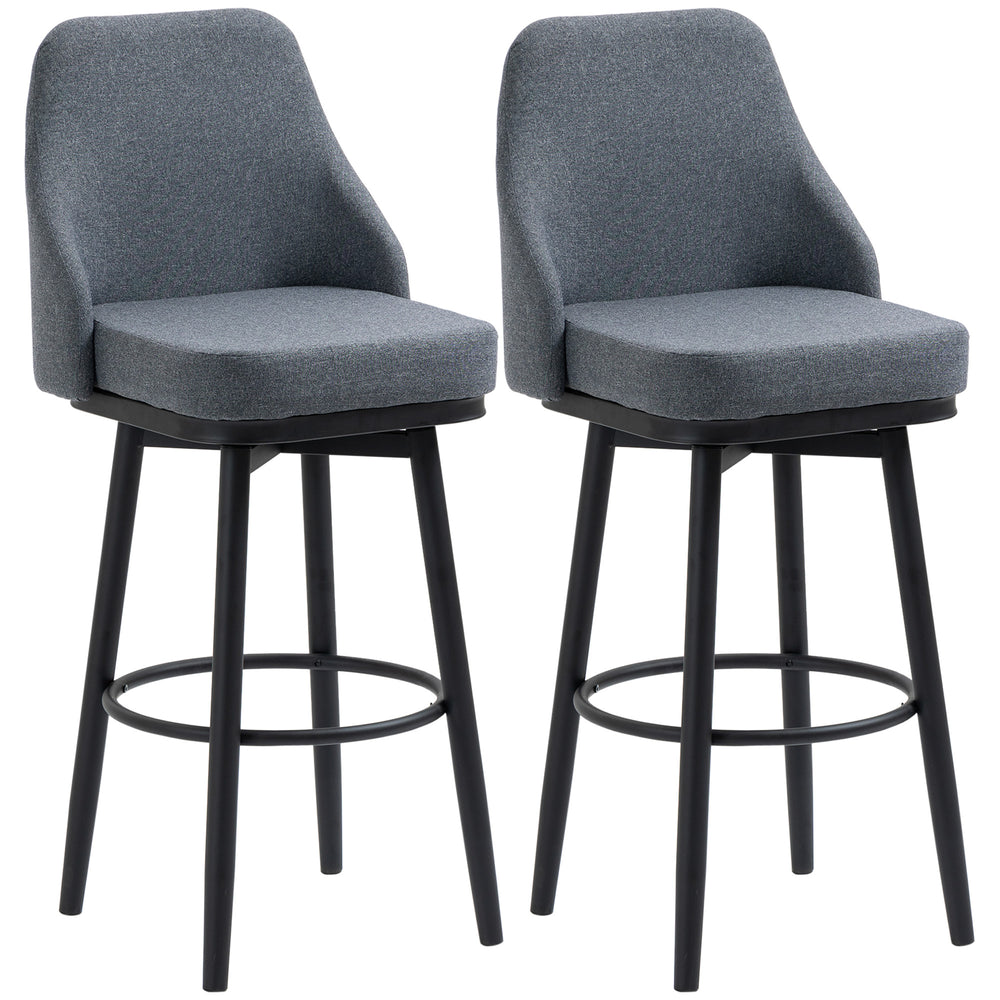 Set of 2 bar stools, anthracite grey