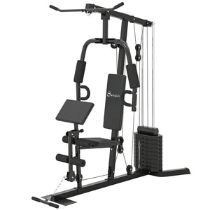 Station de musculation multifonctions avec colonne de poids de 45 kg
