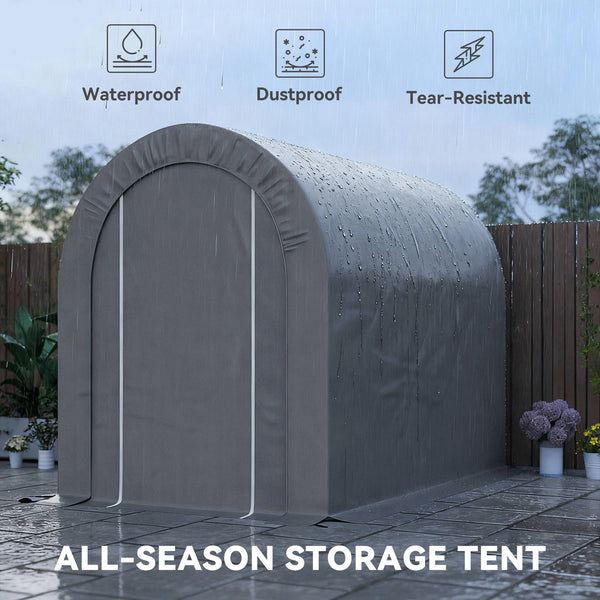 Sturdy and portable garden shed, light grey