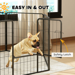 Robust playpen with door and 6 panels