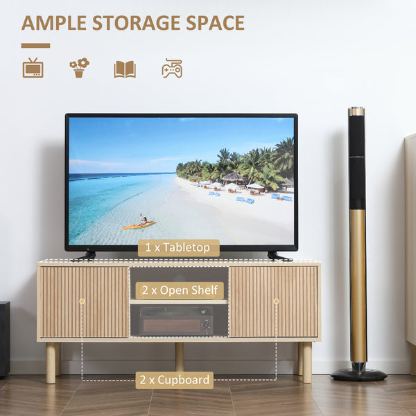 Meuble moderne pour téléviseurs jusqu'à 50 pouces, couleur naturelle