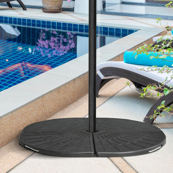 Lot de 2 poids pour parasols déportés avec poignées, noir