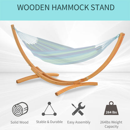 11' Wooden Hammock Stand with Curved Arc, 264 lb Capacity