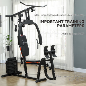 Appareil de musculation multifonction pour le tirage vertical et l'entraînement des jambes