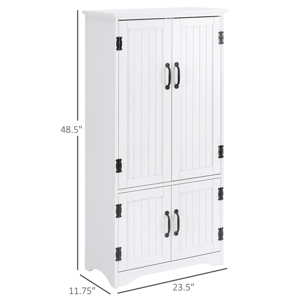 Garde-manger 4 portes à plusieurs étages, blanc