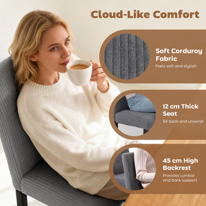 Ensemble de 4 chaises de salle à manger modernes avec pieds en bois d'hévéa et assise rembourrée, gris foncé