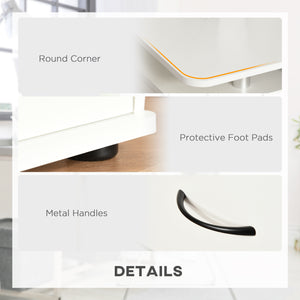 Bureau d'ordinateur avec plateau pour clavier, blanc
