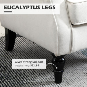 Fauteuil d'appoint capitonné à boutons, blanc