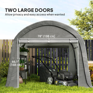 Sturdy and waterproof garden shed, light grey