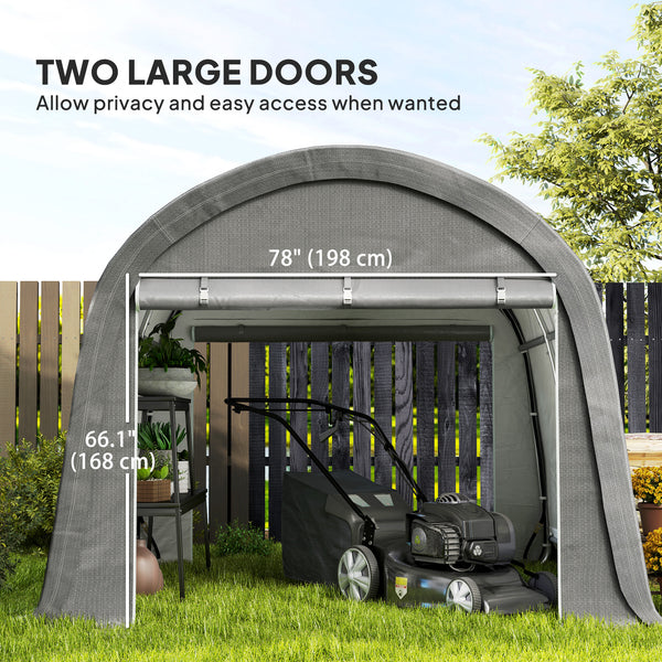 Sturdy and waterproof garden shed, light grey