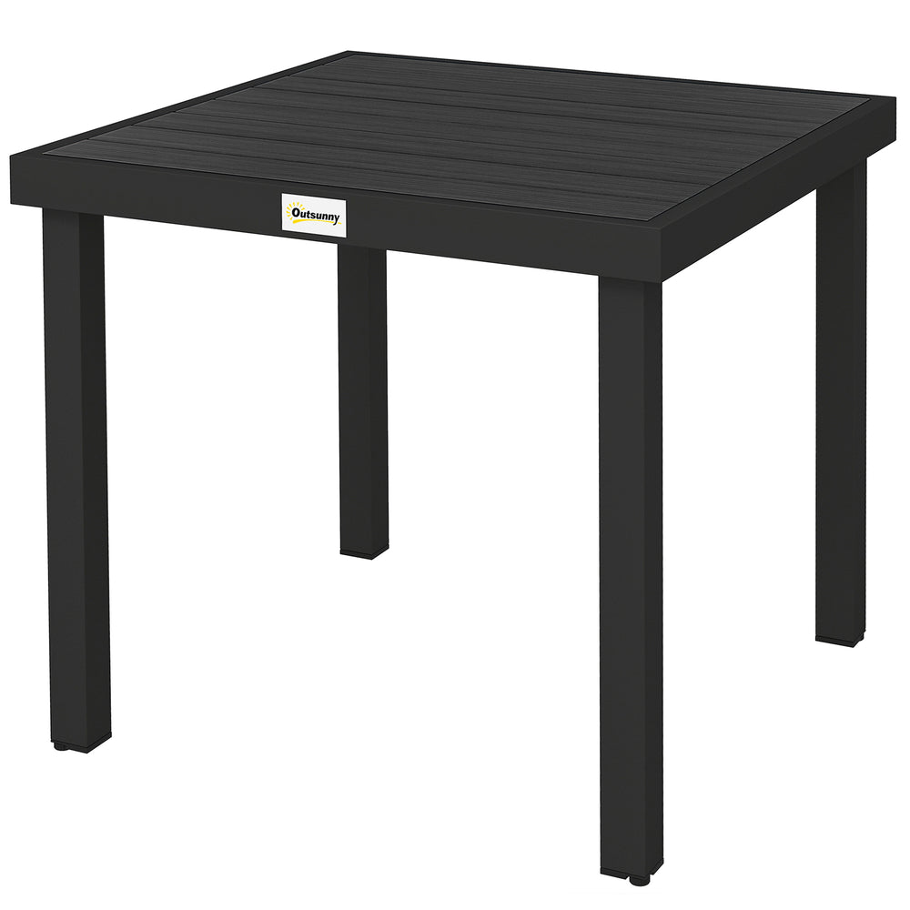 Patio Dining Table for 4, Square Aluminum Outdoor Table for Garden Lawn Backyard, Black