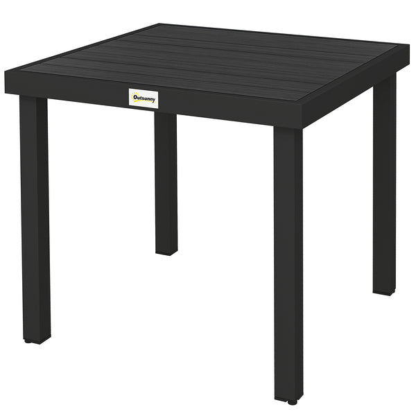 Patio Dining Table for 4, Square Aluminum Outdoor Table for Garden Lawn Backyard, Black