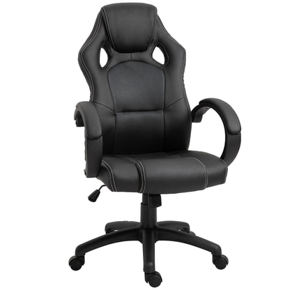 Racing Gaming Office Chair with Swivel Casters, Padded Headrest and Tilt Function, Grey