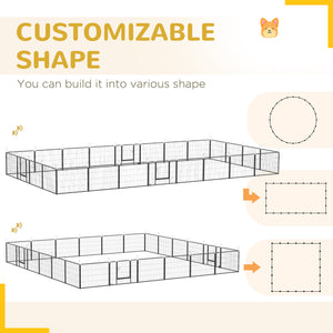 24-panel dog playpen, grey