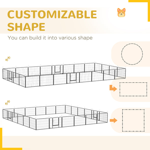 24-panel dog playpen, grey