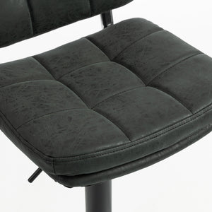 Tabourets de bar réglables en similicuir noir, lot de 2