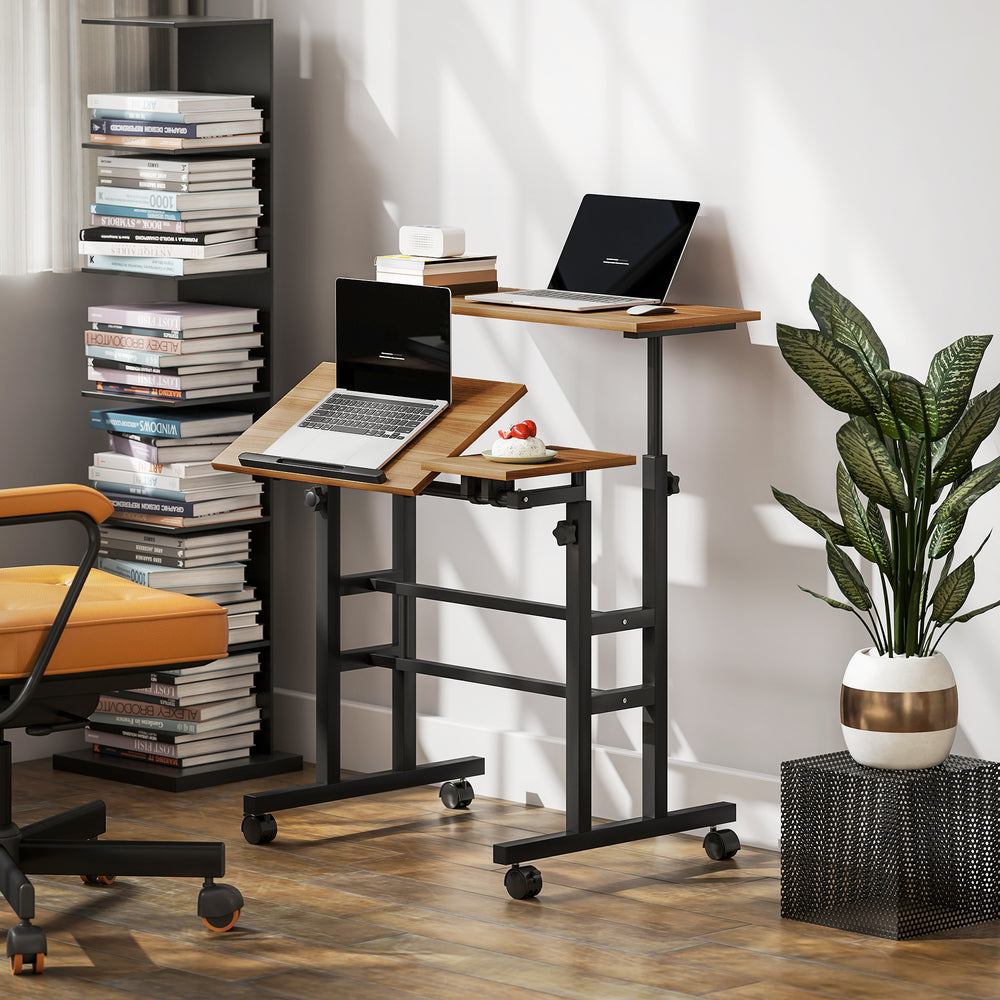 Height and tilt adjustable mobile desk